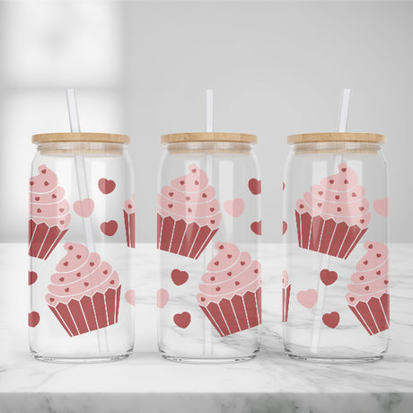 Cute and Humorous Valentines Day Glass Iced Coffee Tumblers in Multiple Designs