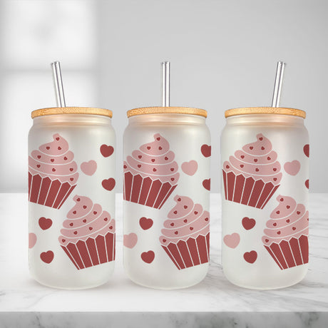 Cute and Humorous Valentines Day Glass Iced Coffee Tumblers in Multiple Designs