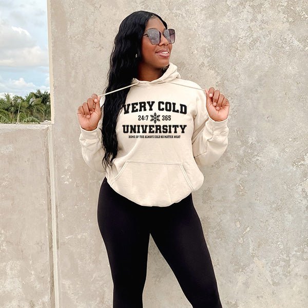 Cute and Funny Very Cold University Hoodie for Winter - Gifts Are Blue