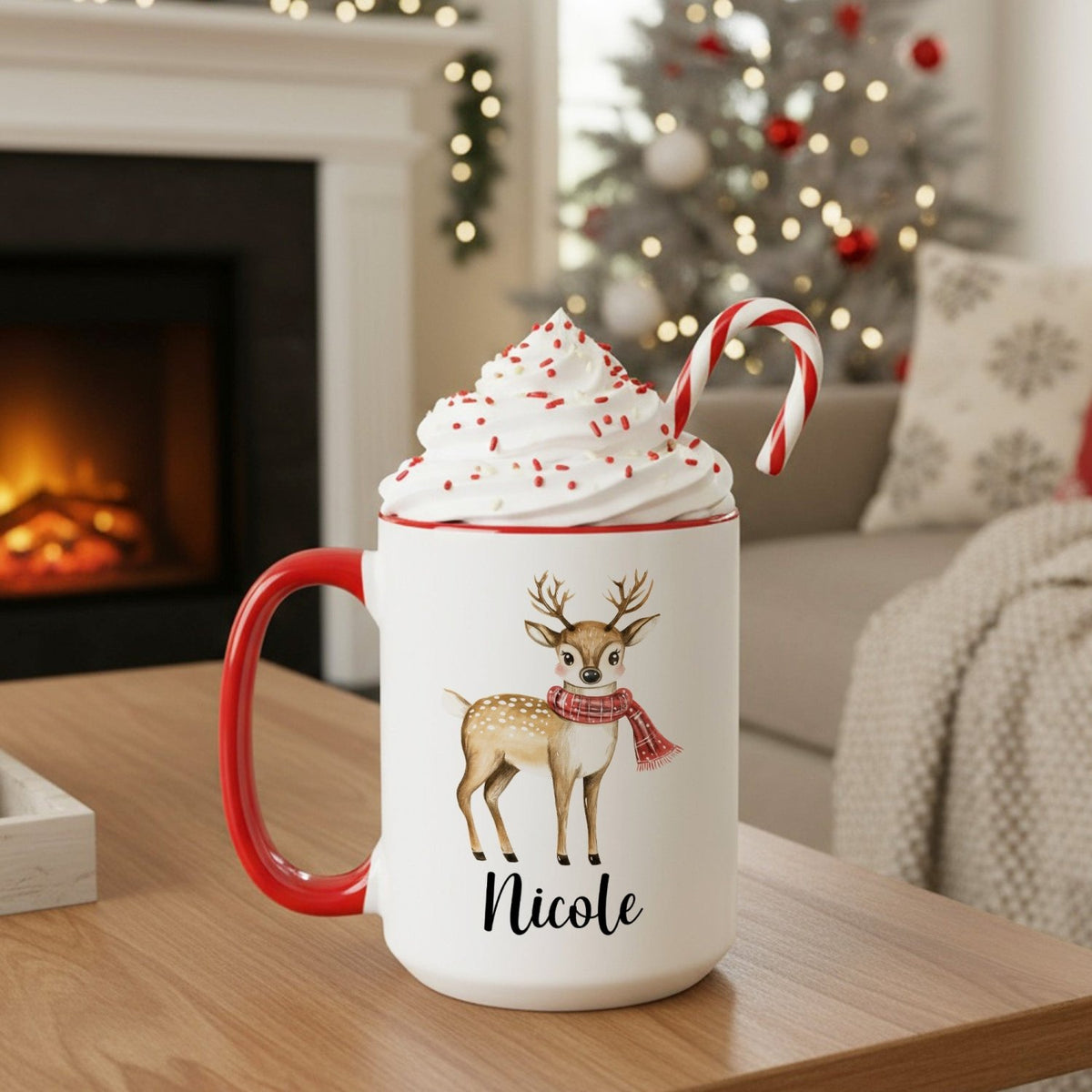 Vintage Christmas Characters Personalized Christmas Mugs for Family and Friends - Gifts Are Blue