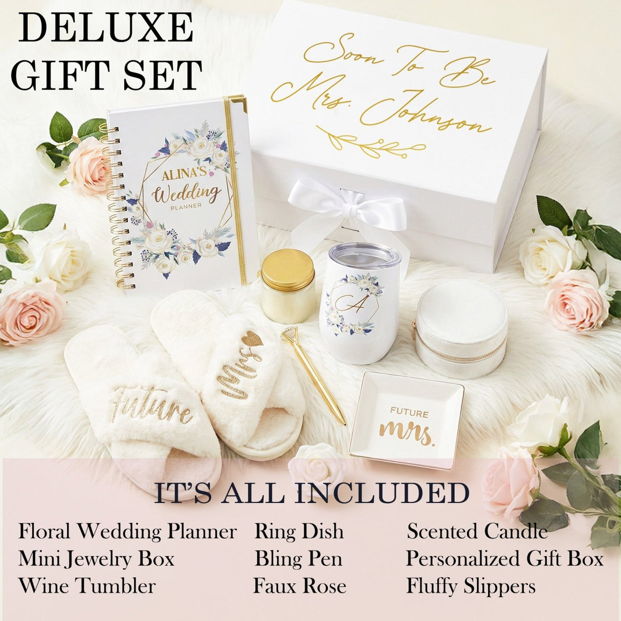 Floral Engagement Gift Box for Bride - The Best Yes Ever Gift Set - Gifts Are Blue