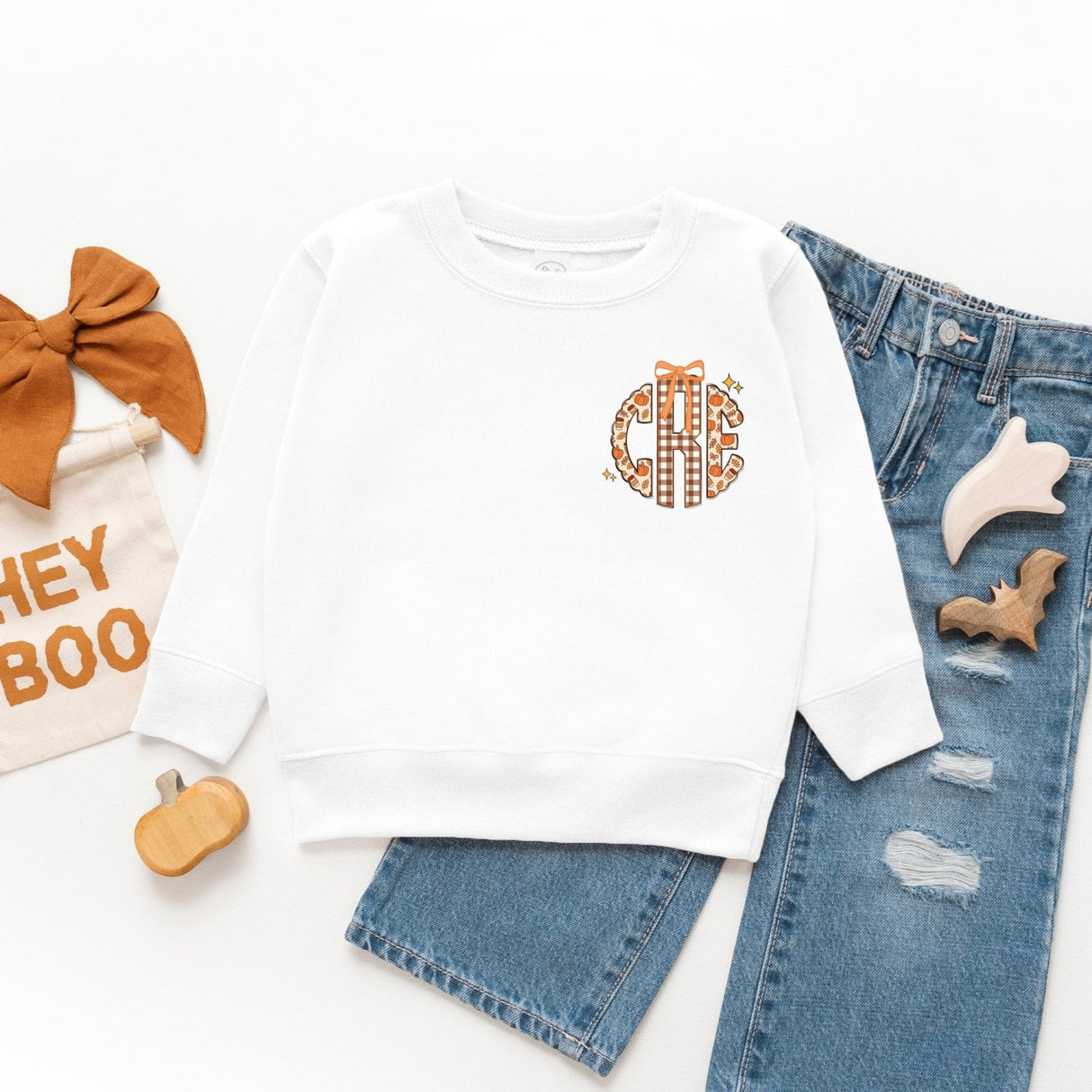 Pocket Personalized Fall Monogram Sweatshirts for Girls, Cute Fall Sweaters - Gifts Are Blue