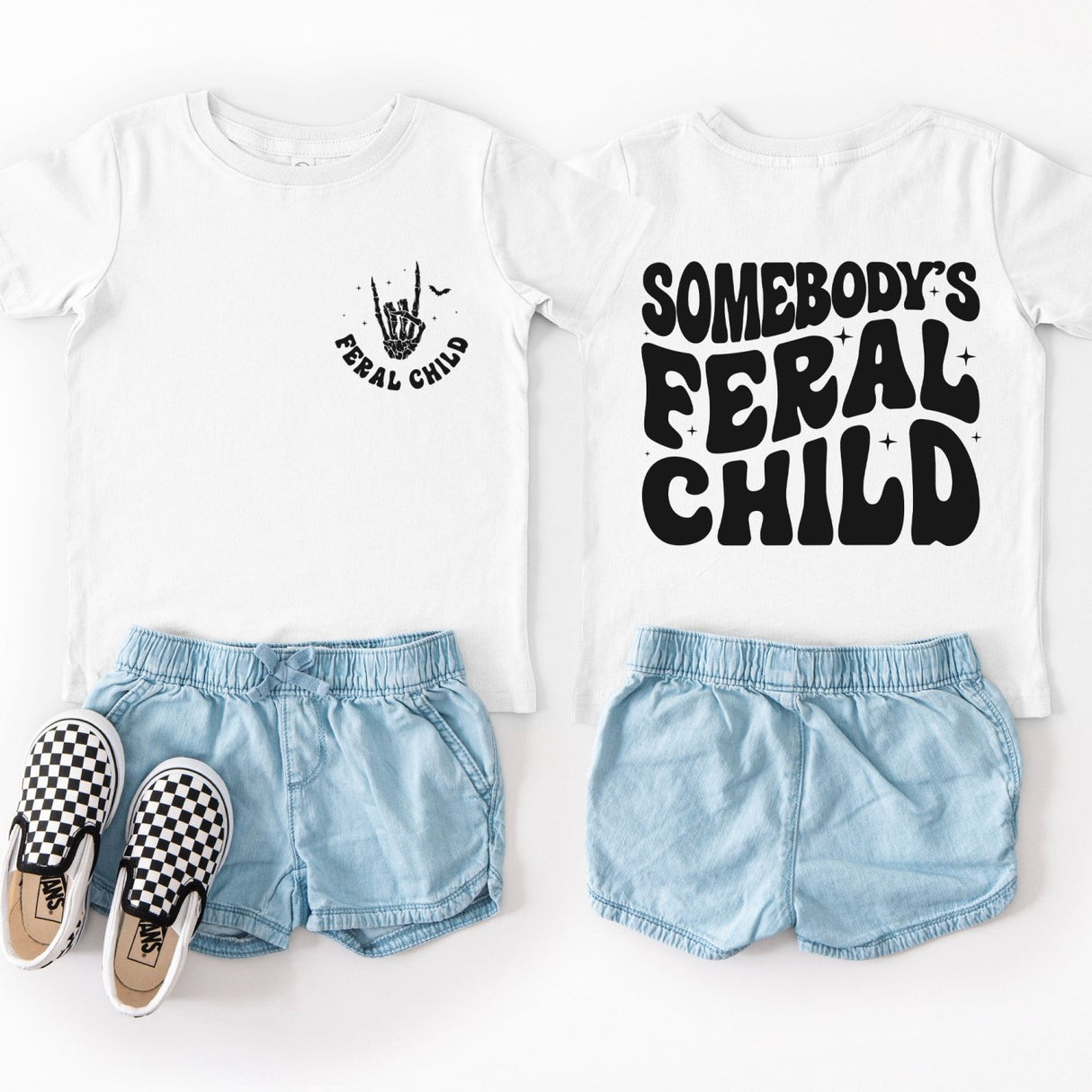 Somebody's Feral Child Shirt for Kids and Teens, Funny Halloween Shirts - Gifts Are Blue