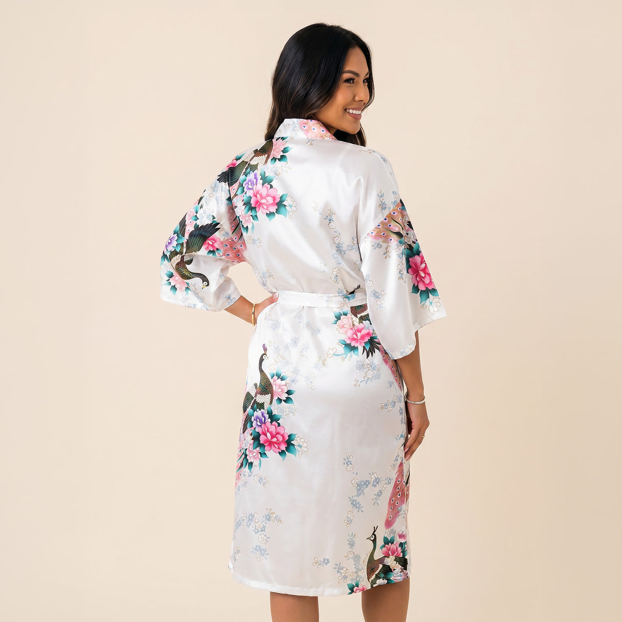 White Kimono Womens Robe