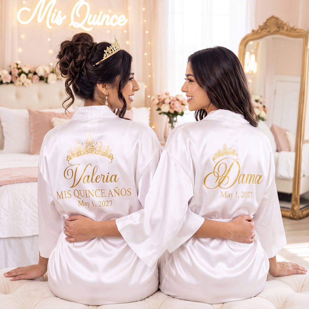 Classic Princess Quince Robe Personalized, Quinceanera Gift