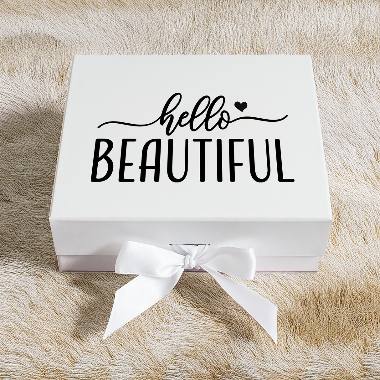 Hello Beautiful white gift box for women.