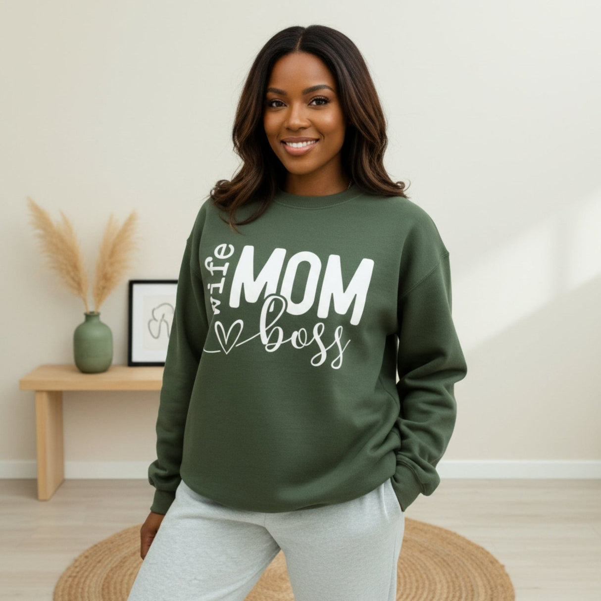Funny Wife Boss Mom Sweatshirt Gift for Mothers Day - Gifts Are Blue