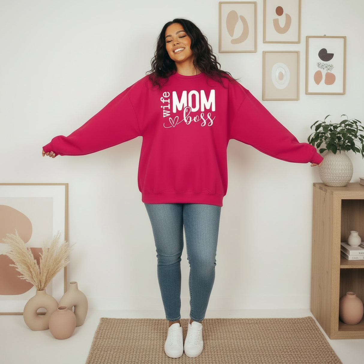 Funny Wife Boss Mom Sweatshirt Gift for Mothers Day