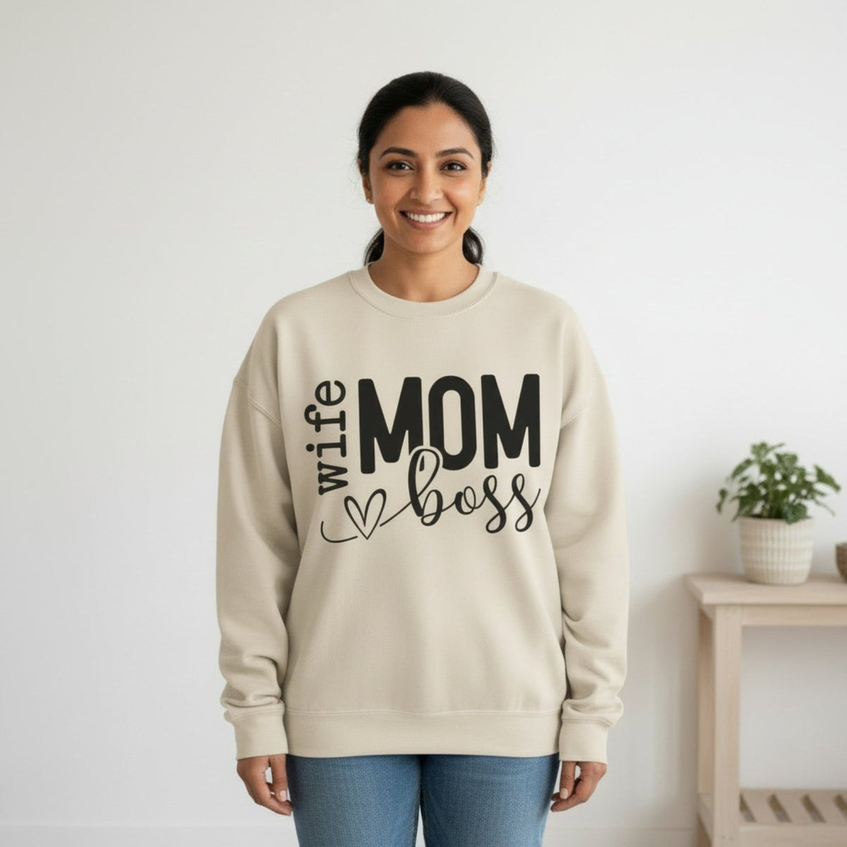 Funny Wife Boss Mom Sweatshirt Gift for Mothers Day - Gifts Are Blue