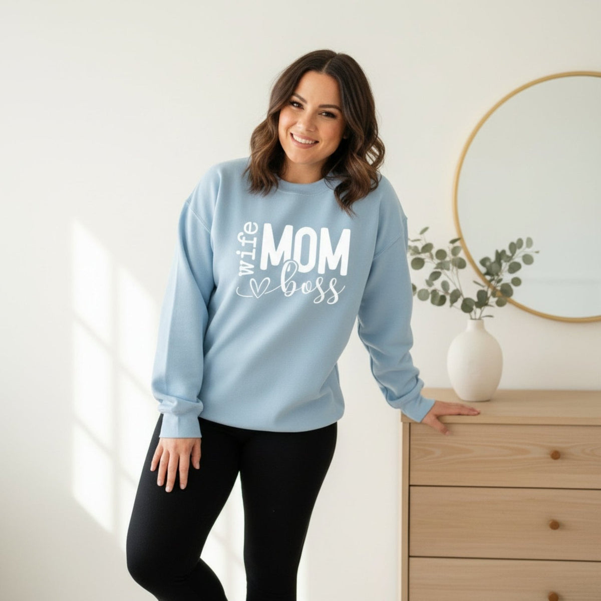 Funny Wife Boss Mom Sweatshirt Gift for Mothers Day - Gifts Are Blue