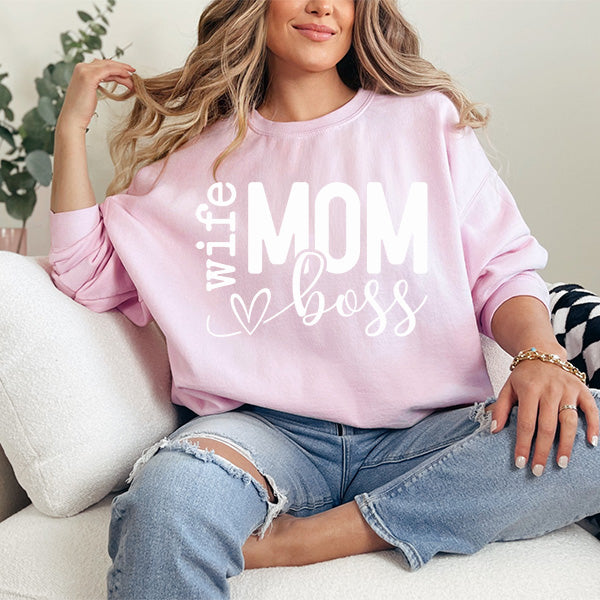 Cute sweatshirt for mom or wife. Perfect for mom, wife, boss, sister, aunt, grandma, friend, bride to be, or bridesmaid. All SKUs.