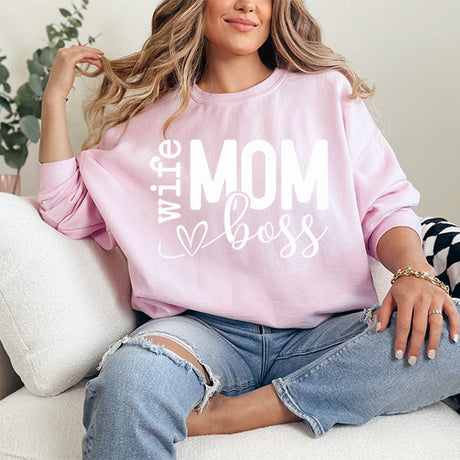 Cute sweatshirt for mom or wife. Perfect for mom, wife, boss, sister, aunt, grandma, friend, bride to be, or bridesmaid. All SKUs.