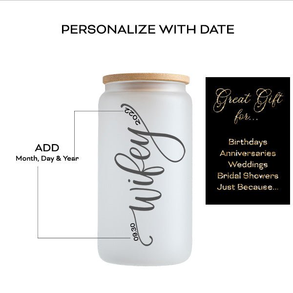 Minimalist Wifey Iced Coffee Glass Tumbler Gift for Her - Gifts Are Blue