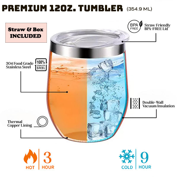 Personalized Floral Wine Tumbler with Custom Initials Name & Date