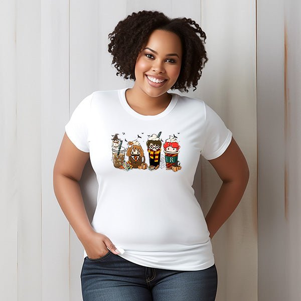 Wizard fall latte tshirts to welcome the fall season. Great Halloween shirt as well. all SKUs