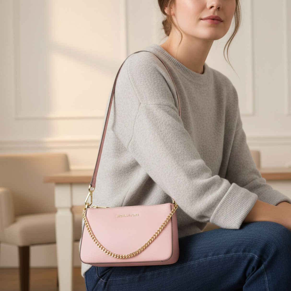 Michael Kors Jet Set Medium Saffiano Leather Crossbody Bag