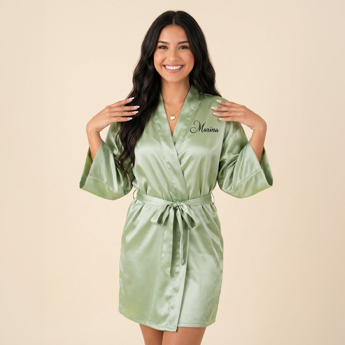 Personalized Sage Green Robes for Women and Girls - Gifts Are Blue