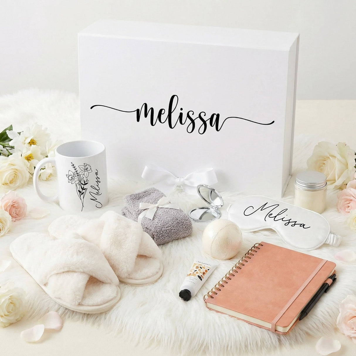 Calm Comfort Gift Set for Women - Custom Mug & Fluffy Slippers - Gifts Are Blue