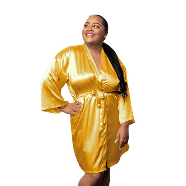 Amara Template Personalized Bridesmaid Robes with Flourish Design - Gifts Are Blue