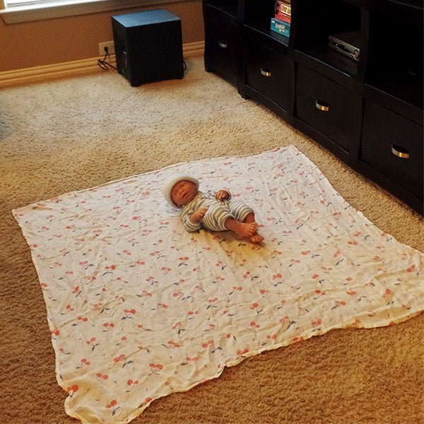 100 bamboo swaddle red cherry baby