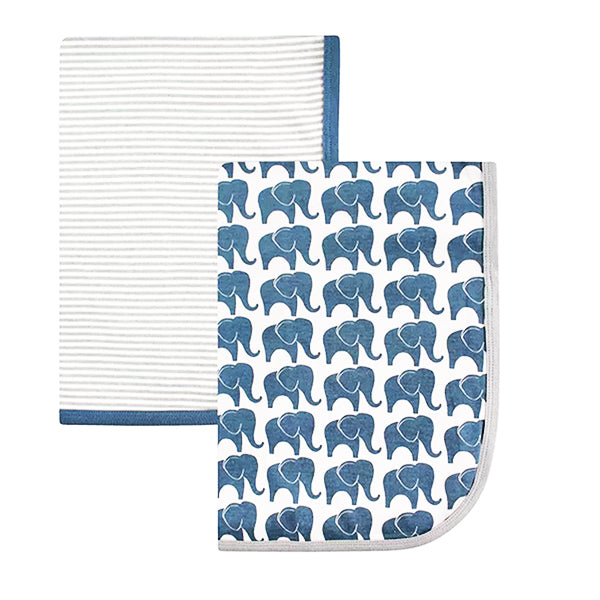 Baby Swaddle Blanket, Tummy Time Blanket, 2 Pack Cotton Swaddle Blanket Layout; Blue