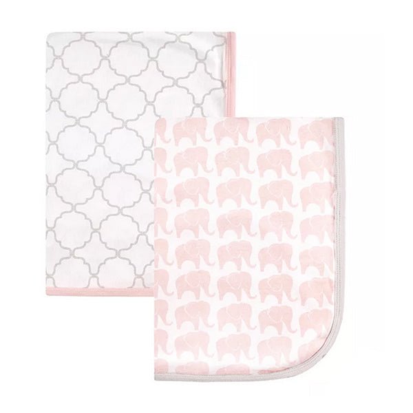 Baby Swaddle Blanket, Tummy Time Blanket, 2 Pack Cotton Swaddle Blanket Layout; Pink
