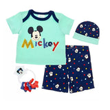 Disney 4 Piece Layette Set, Mickey & Minnie Mouse Infant Apparel Set
