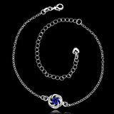 Sterling Silver Anklet with Blue Sapphire Rhinestone - Gifts Are Blue - 3