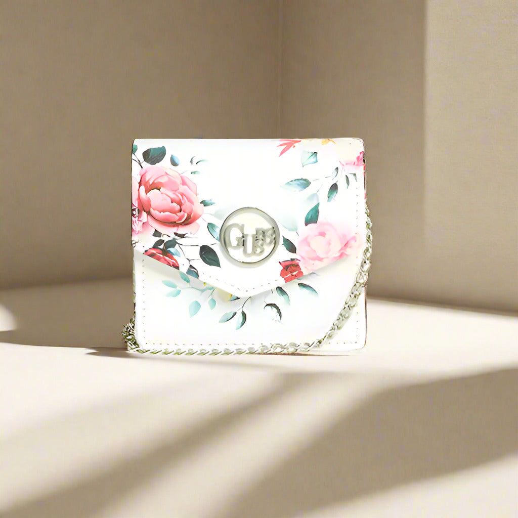 Guess Womens Blaire Chain Card Case, Crossbody Bag, Womens Crossbody Bag - Floral Main