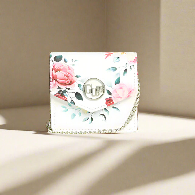 Guess Womens Blaire Chain Card Case, Crossbody Bag, Womens Crossbody Bag - Floral Main