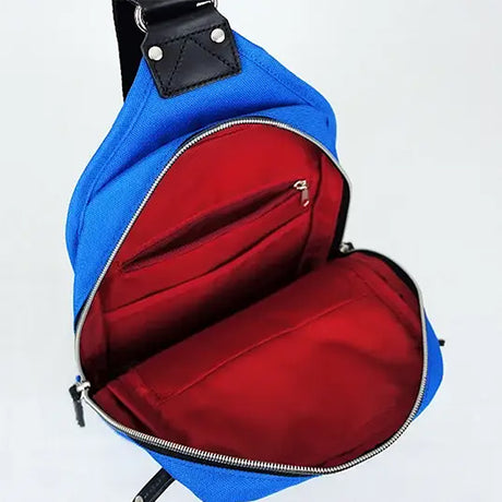 Blue Cordura Men Sling Pack, Mens Sling Pack, Back To School Backpacks, College Student Backpacks - Mens Blue Cordura Inside View