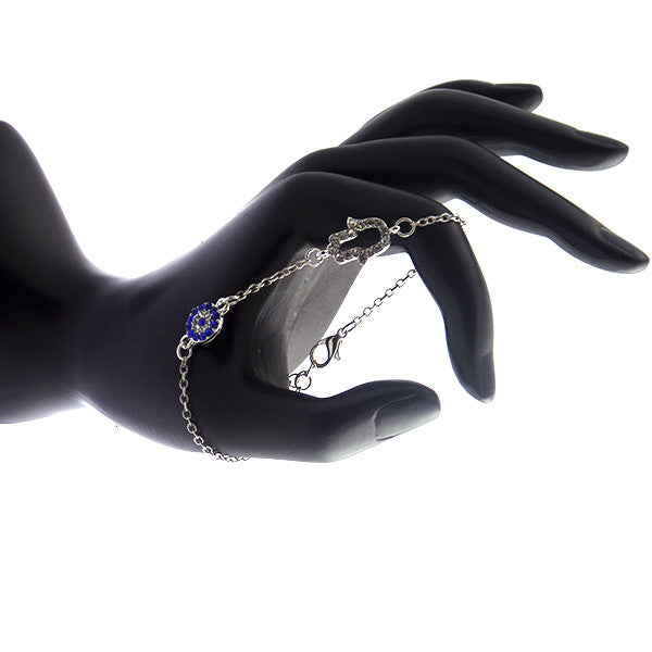 Gold plated Turkish evil eye anklet with blue charm, ideal as a good luck gift for women, bridesmaids, or graduation.