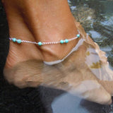 Hand Beaded Blue Anklet Chain - Gifts Are Blue - 3