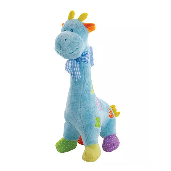 Happy Giraffle Rattle Assorted Blue Pink Yellow, Baby and Toddler Rattle; Blue