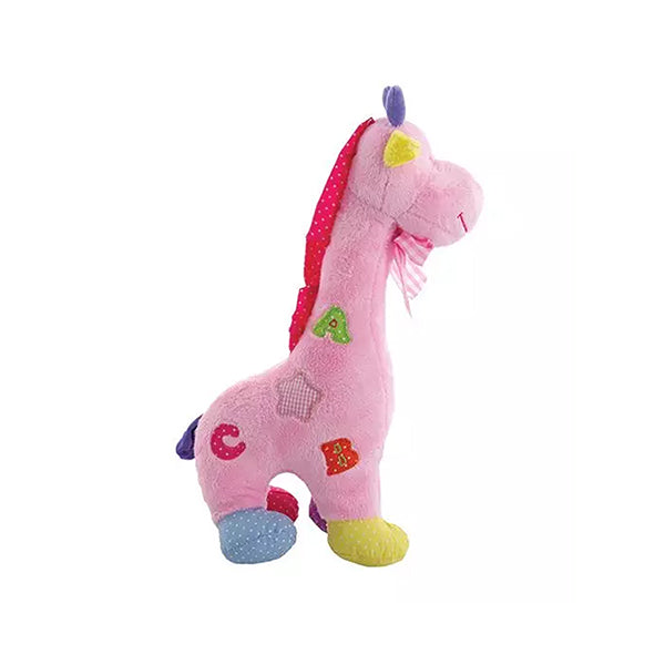 Happy Giraffle Rattle Assorted Blue Pink Yellow, Baby and Toddler Rattle; Pink