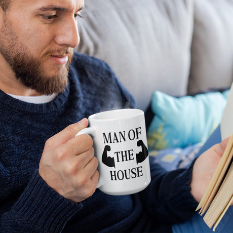 Man of the House Mug, For Father, Husband, Grandfather, 15 oz Cup