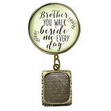 Wedding Keychains, Missing You Brother; Missing-you-as-I-walk-down-the-aisle-wedding-boutonniere-pin-Main; Brother Missing You - Bronze/Silver Tone