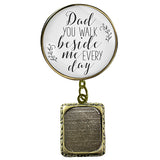 Wedding Keychains, Missing You Dad; Missing-you-as-I-walk-down-the-aisle-wedding-boutonniere-pin-Main; Dad Missing You - Bronze/Silver Tone