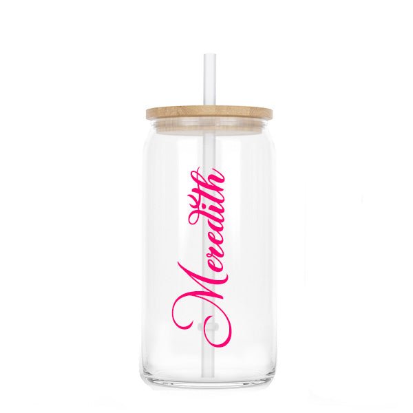 Birthday Girl Personalized Glass Tumbler with Name Bamboo Lid and Straw - Gifts Are Blue