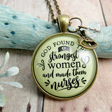 Gifts For Nurses, Nurses Gifts, Nursing-Necklace-God-Found-Strongest-women-Nurse-Lifestyle