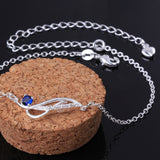 Stylish 925 Sterling Silver Blue Rhinestone Anklet Chain - Gifts Are Blue - 2