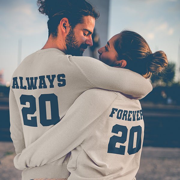Cute Couple Shirts that can be personalized with text in the front and back. For the front, you can add names, title, Mr and Mrs etc. For the back select from one of our text or send it one of your own. For ex. One shirt may have True, and the second matching shirt can have Love. all SKUs