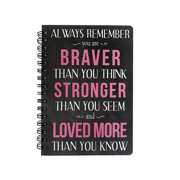 Always Remember You Are Braver Than You Think Stronger Than You Seem Journal - Spiral Hardcover