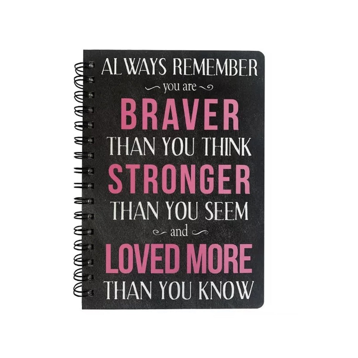 Hardcover Wire Bound Spiral Journal - Inspirational Message - Breast Cancer Journal