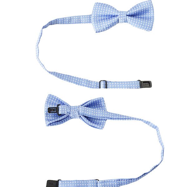 baby blue polka dot boys bowtie back