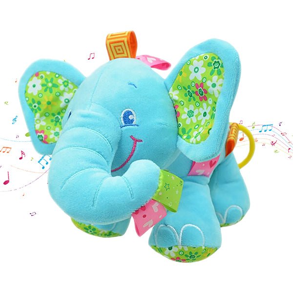 Cute Plush Lullaby Musical Elephant Toy for Baby - Gifts Are Blue