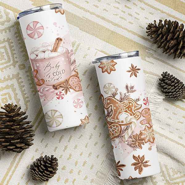 This is a full wrap design 20oz skinny tumbler