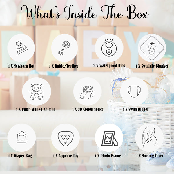 Baby Unisex Gift Box, Ready to Gift Baby Set, 12 Items; What's Inside The Box