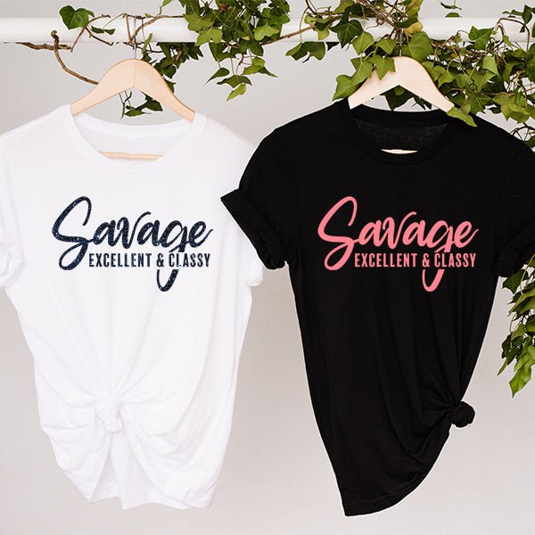 Savage Excellent & Classy shirts for all occasions. Dress it up or dress it down for classes on campus. Available in a wide array of colors, sizes and styles. Great Black Girl Magic shirt.