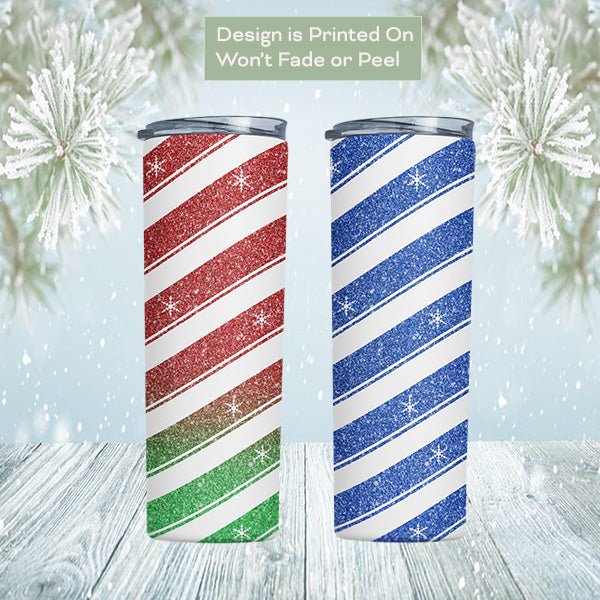 Holiday Tumbler with full wrap design that wont fade or peel. all SKUs